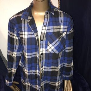 Blue plaid shirt